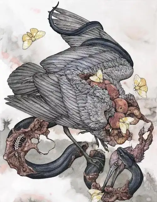 插画有点血腥但真的好看画师超帅