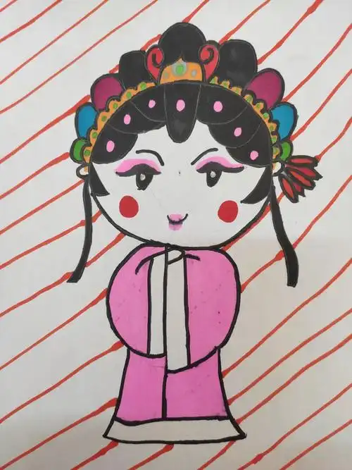 张庄小学六年级戏曲绘画作品展