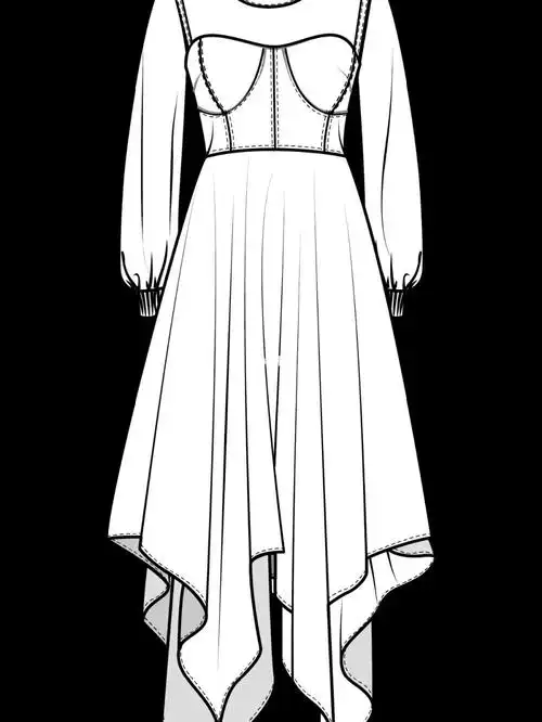 2022春夏连衣裙矢量设计图