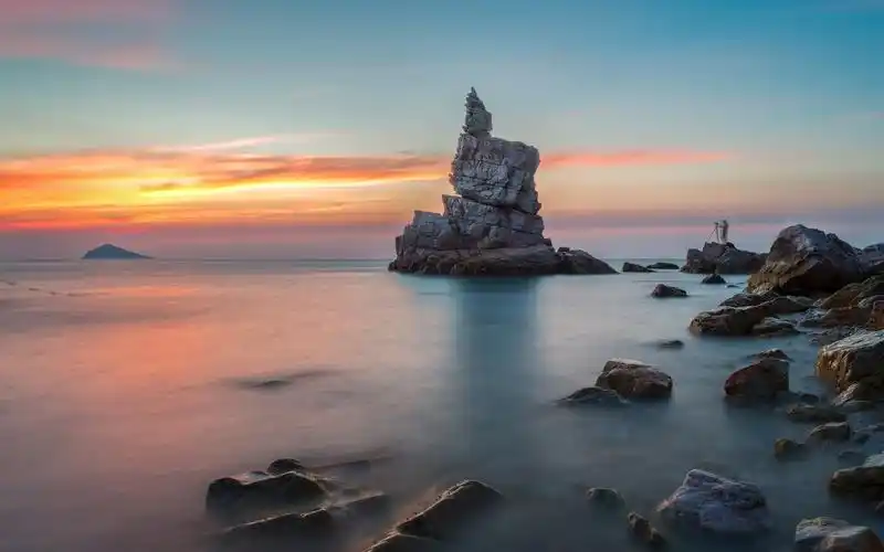 唯美落日海景高清图片电脑壁纸