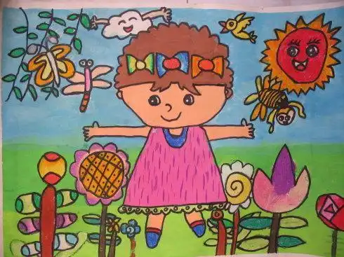 彩色的集体简笔画用8k纸