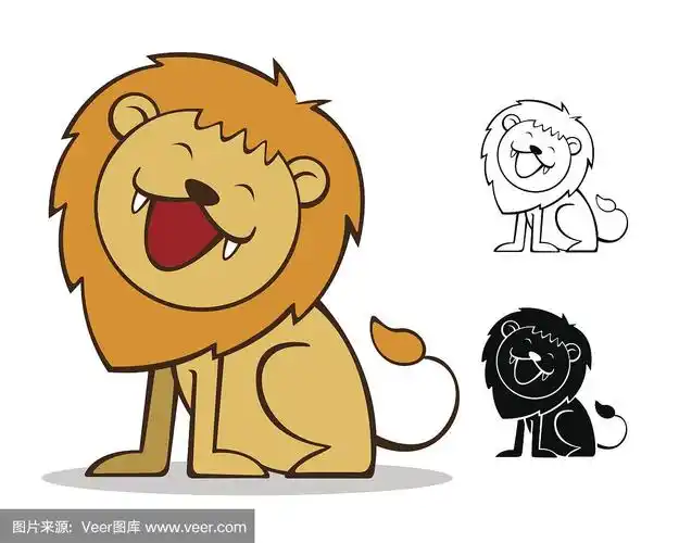 狮子,动画片,自然,绘画插图,野生动物