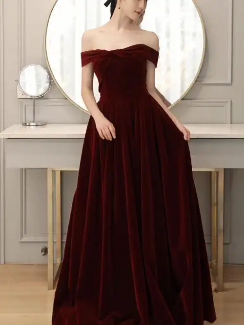 超气质优雅丝绒敬酒服新娘们的首选