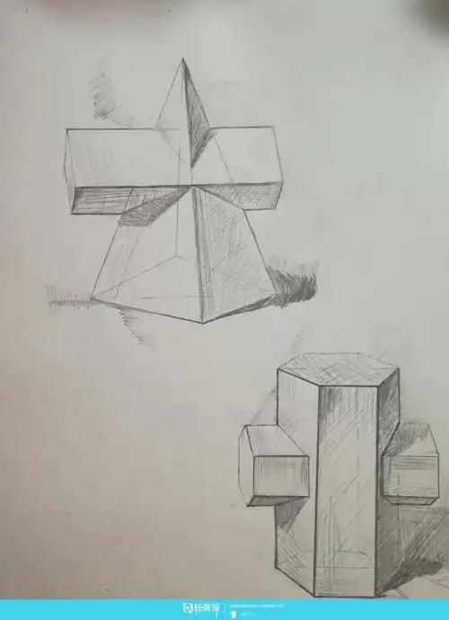 组合几何体素描速写美术绘画入门练习