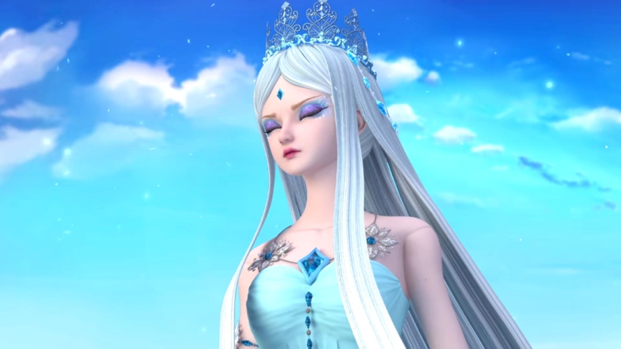 原创冰公主首次换新装黑直发新皇冠v领短裙好美