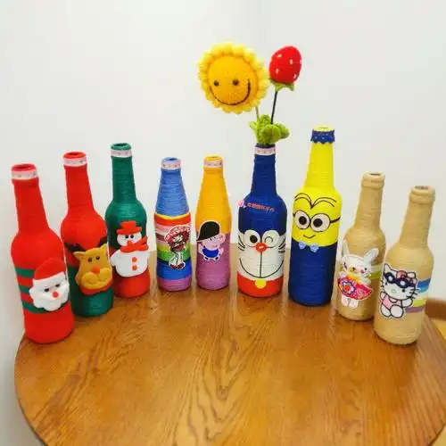 成品diy手工创意材料包儿童制作麻绳花瓶幼儿园环保益智废物利用