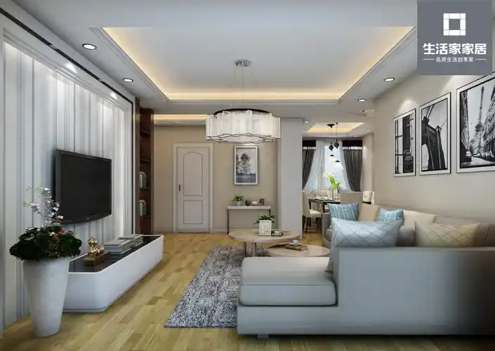 简约 三居 客厅图片来自武汉生活家在长江紫都90平三室两厅现代简约的