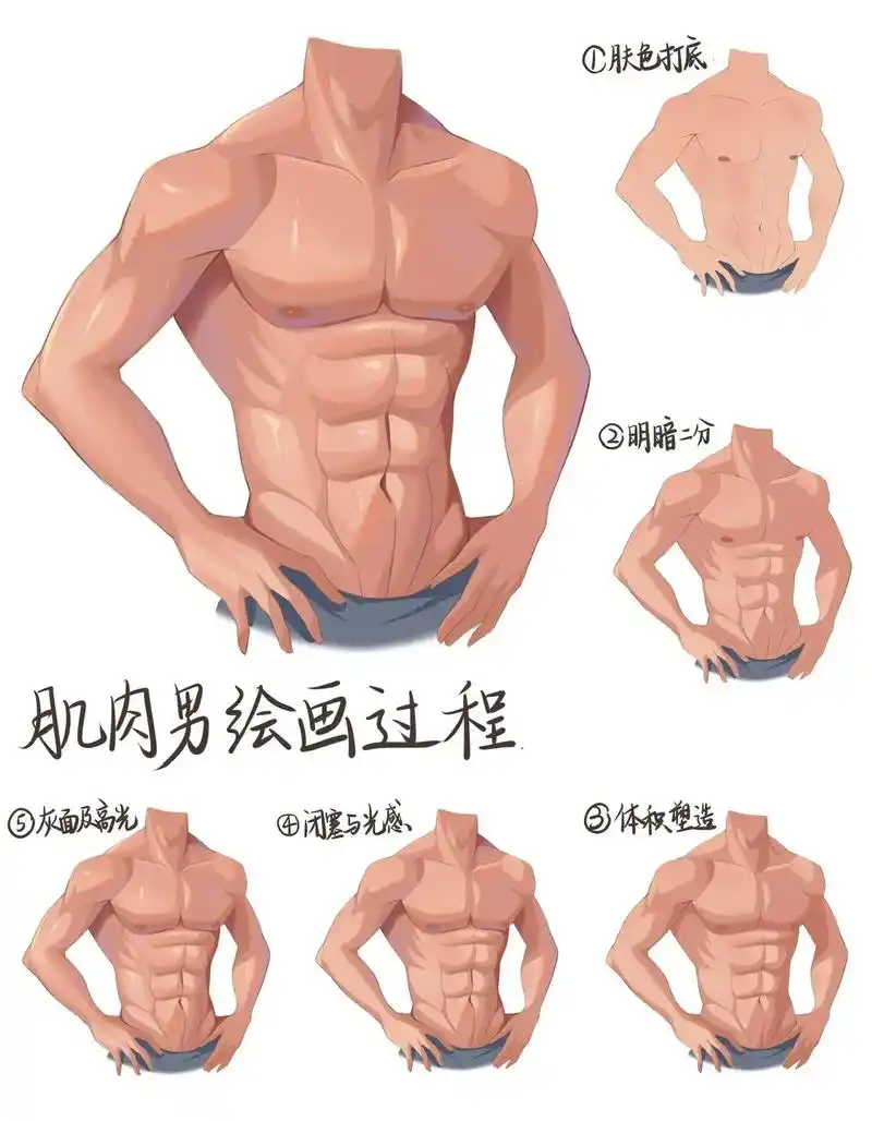 肌肉男绘画过程.#绘画 #绘画教程 #procreate绘画 - 抖音