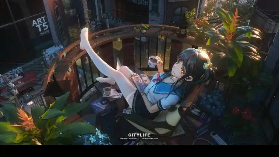 二次元美女精致唯美插画桌面壁纸_卡通动漫_壁纸下载_美桌网