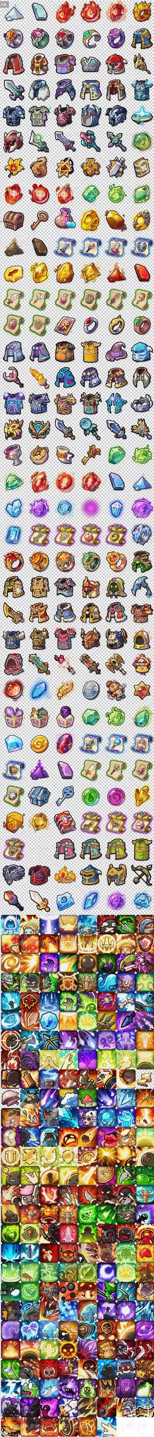 q版手绘风格手游技能物品装备图标游戏素材资源655图标淘宝网