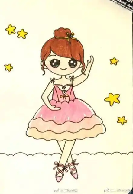 跳芭蕾舞的漂亮小女孩简笔画芭蕾舞动作图片简笔画芭蕾跳舞图片儿童