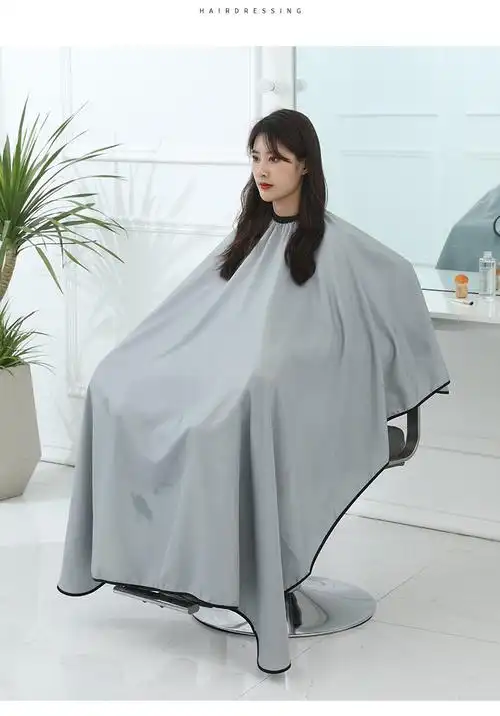 理发围布防水不沾发剪头发的剃头围兜发廊理发店焗油烫发染发蓝色纯色