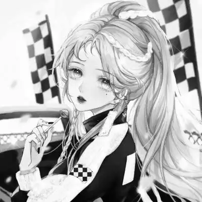 超可爱的黑白动漫女生头像图片