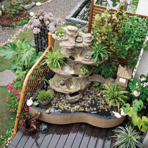 庭院装饰假山流水喷泉鱼池户外院子花园景观造景水池摆件别墅庭院售楼