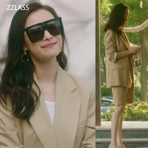 流进岁月朱锁锁同款倪妮小西西装套装西服上衣西装