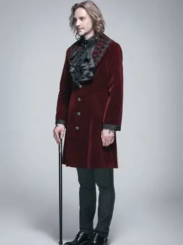 魔卡骑新款宫廷哥特外套男青年长袖修身大衣cosplay 舞台演出礼服