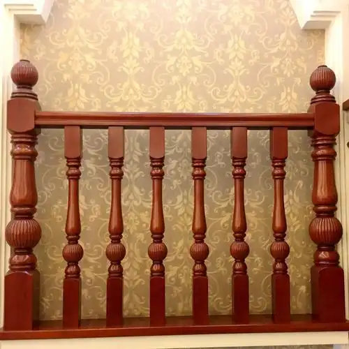 别墅实木楼梯护栏扶手家用实木栏杆,室内窗户护栏实木立柱