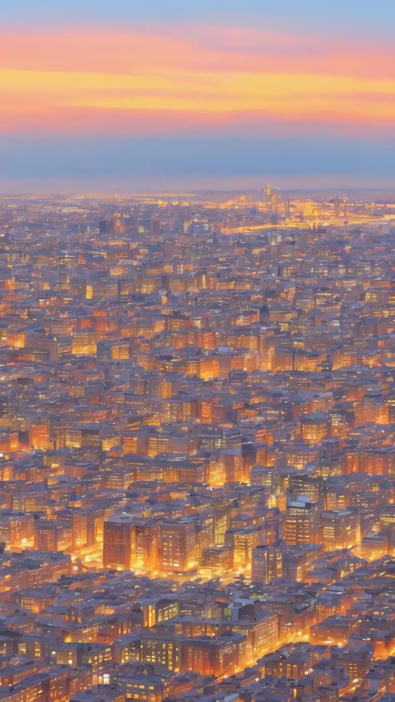 城市黄昏美景壁纸9495