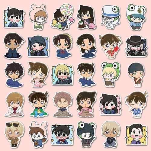 q版名侦探柯南可爱贴纸卡通ins风装饰笔记本电脑手机水杯贴画防水