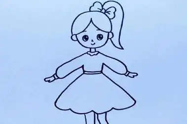 网红超萌小女孩简笔画