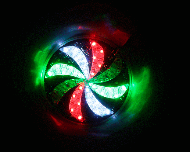 摩托电动车改装配件12v七彩爆闪灯led装饰灯闪光灯旋转大风车灯