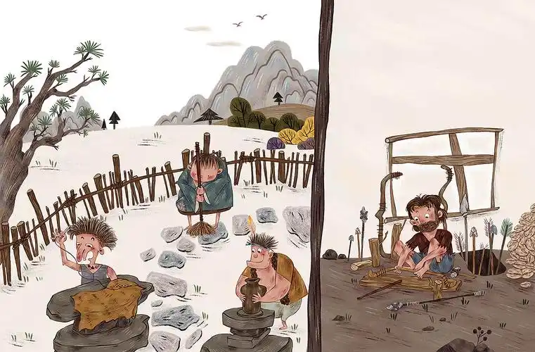 原始部落系列儿童绘本4|插画|绘本|哇哇哇儿插 - 原创作品 - 站酷