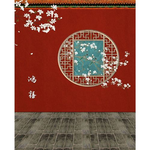 季函象新古装背景布故宫红墙古典复古拍照背景全家福古风摄影直播背景