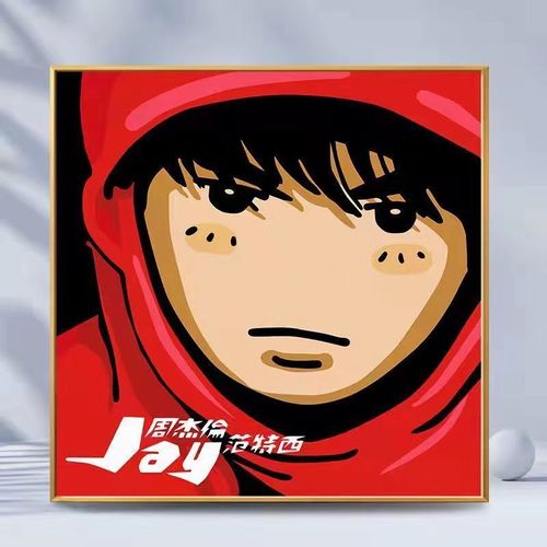 diy数字油画jay周杰伦动漫专辑填色油彩画儿童学生手工涂鸦装饰画
