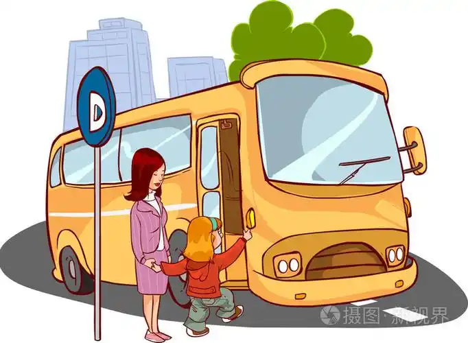 母亲和孩子在公共汽车上