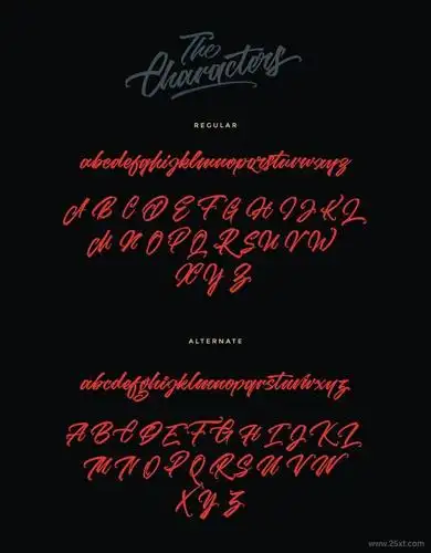 时髦的现代风格英文连体手写字体goliath