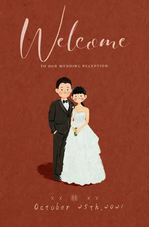 手绘头像婚纱照绘制q版卡通动漫画原创设计情侣简笔画定制作插画