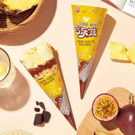 伊利巧乐兹百香果凤梨味脆筒冰淇淋70g6支盒雪糕冰激凌冷饮