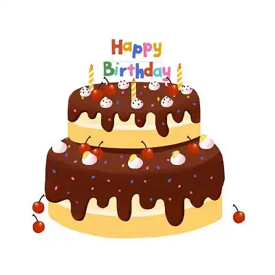 彩色手绘卡通蛋糕生日蛋糕甜品甜点食物元素png素材