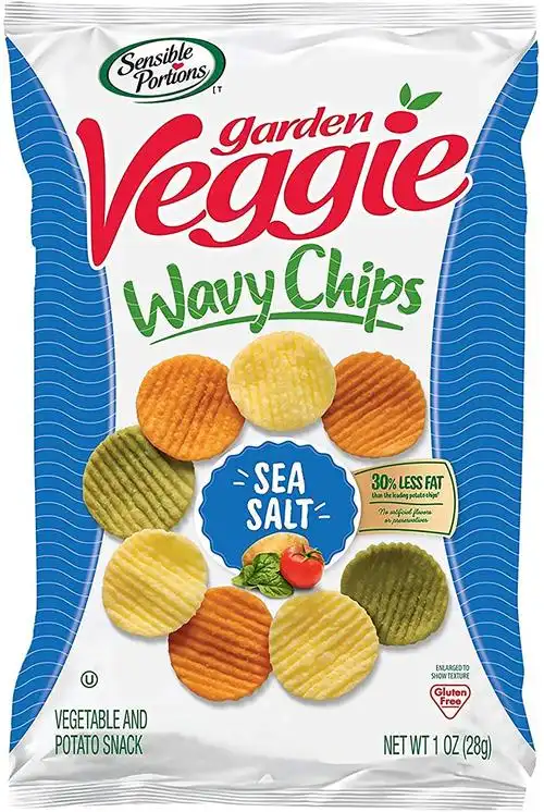 sensible portions 蔬菜素食薯片,海盐,1盎司每袋(24包装)