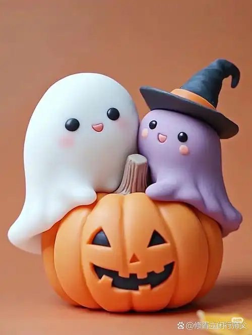 美丽的万圣节的幽灵小可爱