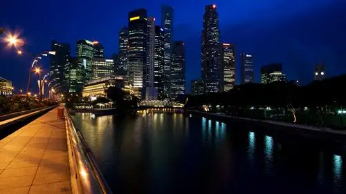 新加坡城市夜景风景图片电脑桌面壁纸下载