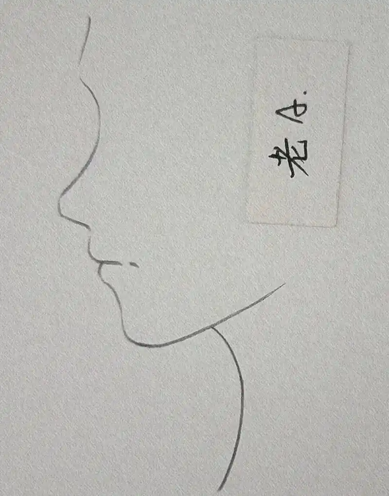 侧脸手绘过程图