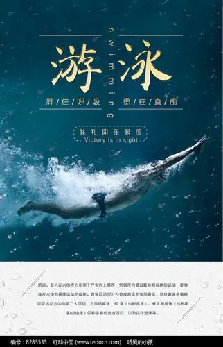 简约大气游泳健身宣传海报