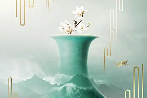 传统山水中国风古典东方元素主视觉海报设计ps分层素材欣赏