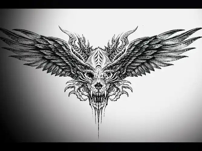 手绘半背翅膀#纹身  设计稿#手稿 #tattoo  #刺青  #沈阳纹身