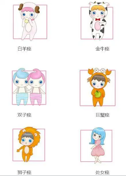 十二星座q版萌图具体请见图:2,谁有手绘十二星座动漫少女图,要清楚的