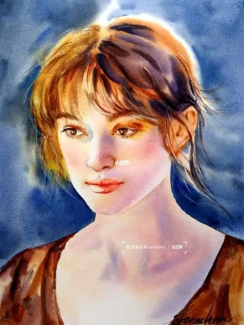 水彩人物傲慢与偏见女主