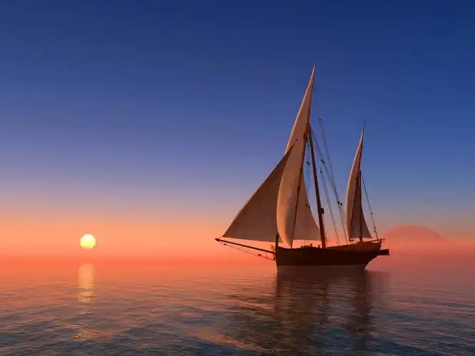 海,帆船,日落 壁纸 - 2560x1920