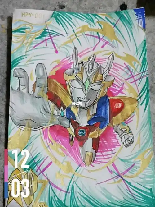 重绘泽塔奥特曼  天爪  自制卡p1:现在画的p2:以前画的#寻找小红书