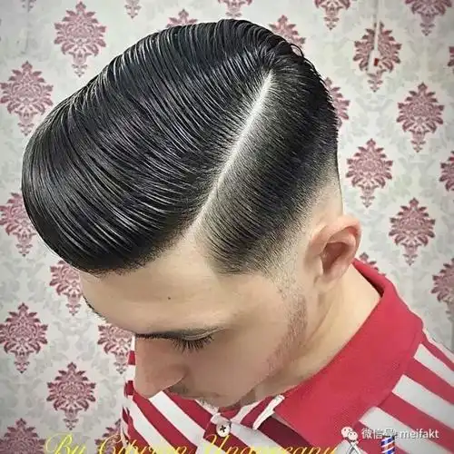 复古男士二八分发型集