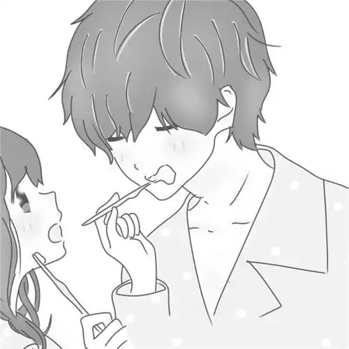 情侣头像卡通黑白可爱一左一右图片