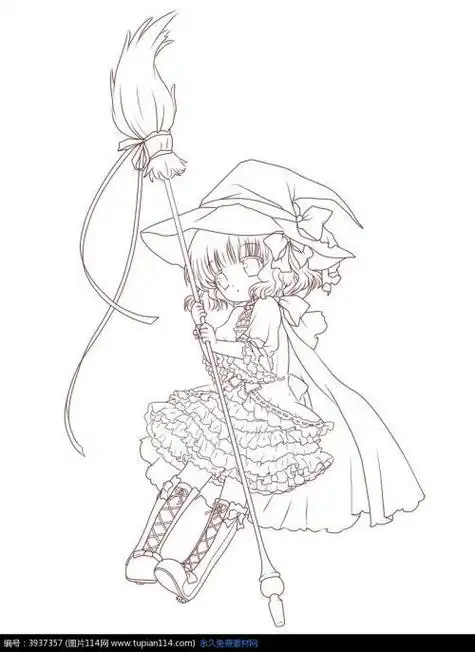 动漫女巫手绘简笔画