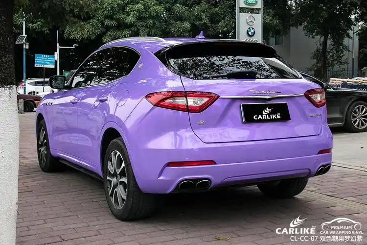 银川玛莎拉蒂levante双色糖果梦幻紫汽车改色贴车效果图