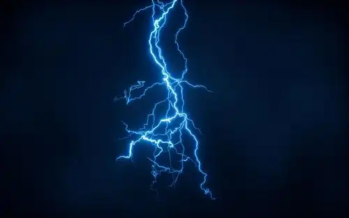 闪电特效3d渲染 插画