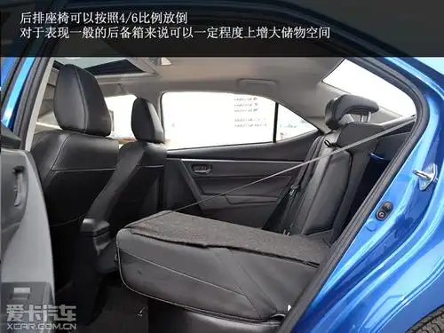 车内空间方面,雷凌2700mm的轴距使得空间较为宽裕,在同级别车型当中已